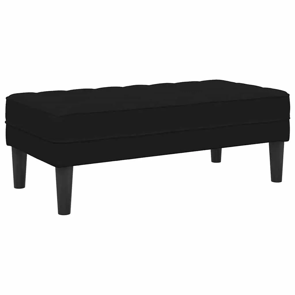 Sofa Set Modular Polyester 2 Piece Black