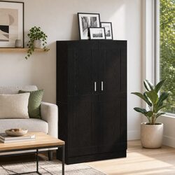 Functional Black Oak Book Cabinet for Any Living Room