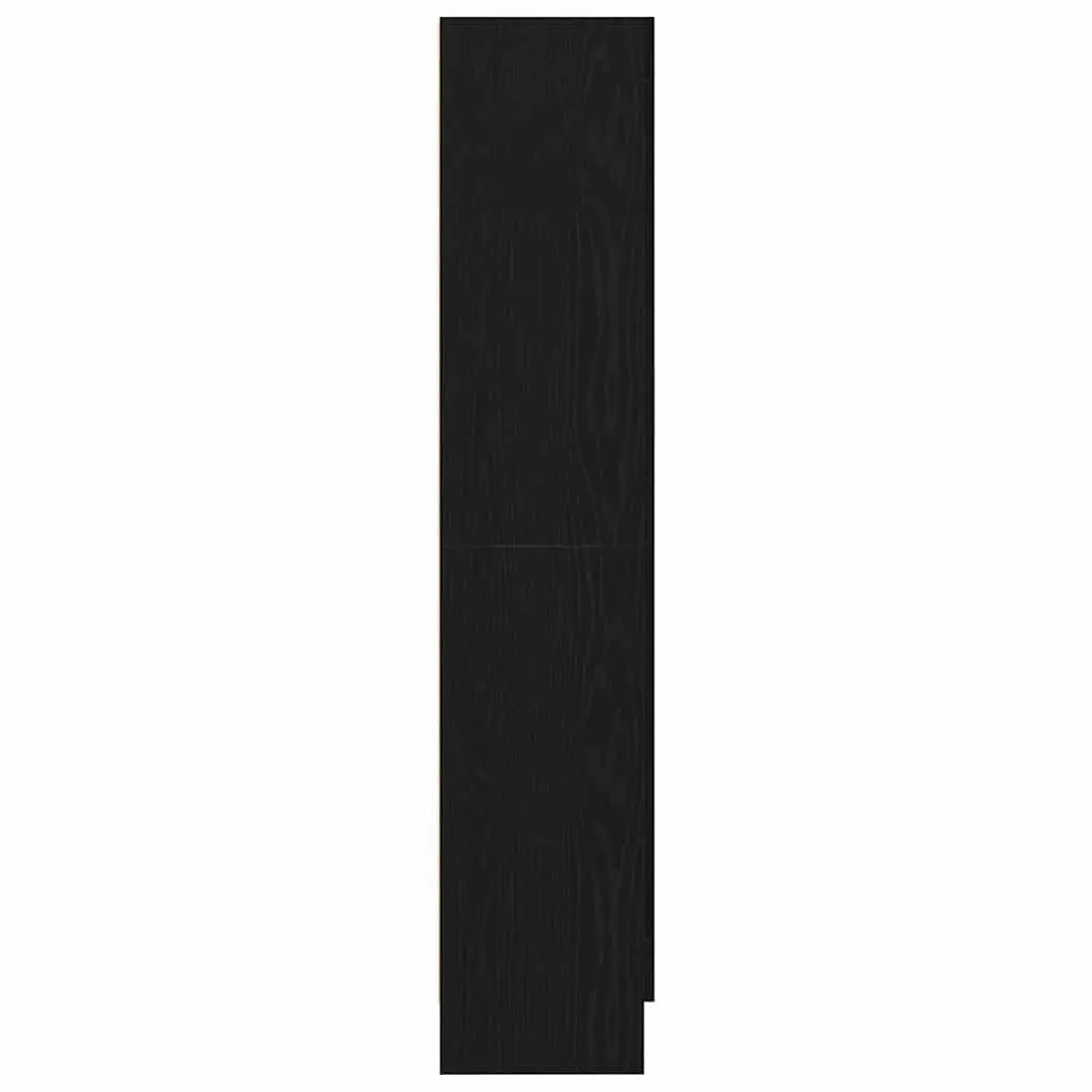 Book Cabinet Engineered Wood Hinged Doors Black 82.5x30.5x150cm Modern Storage Unit