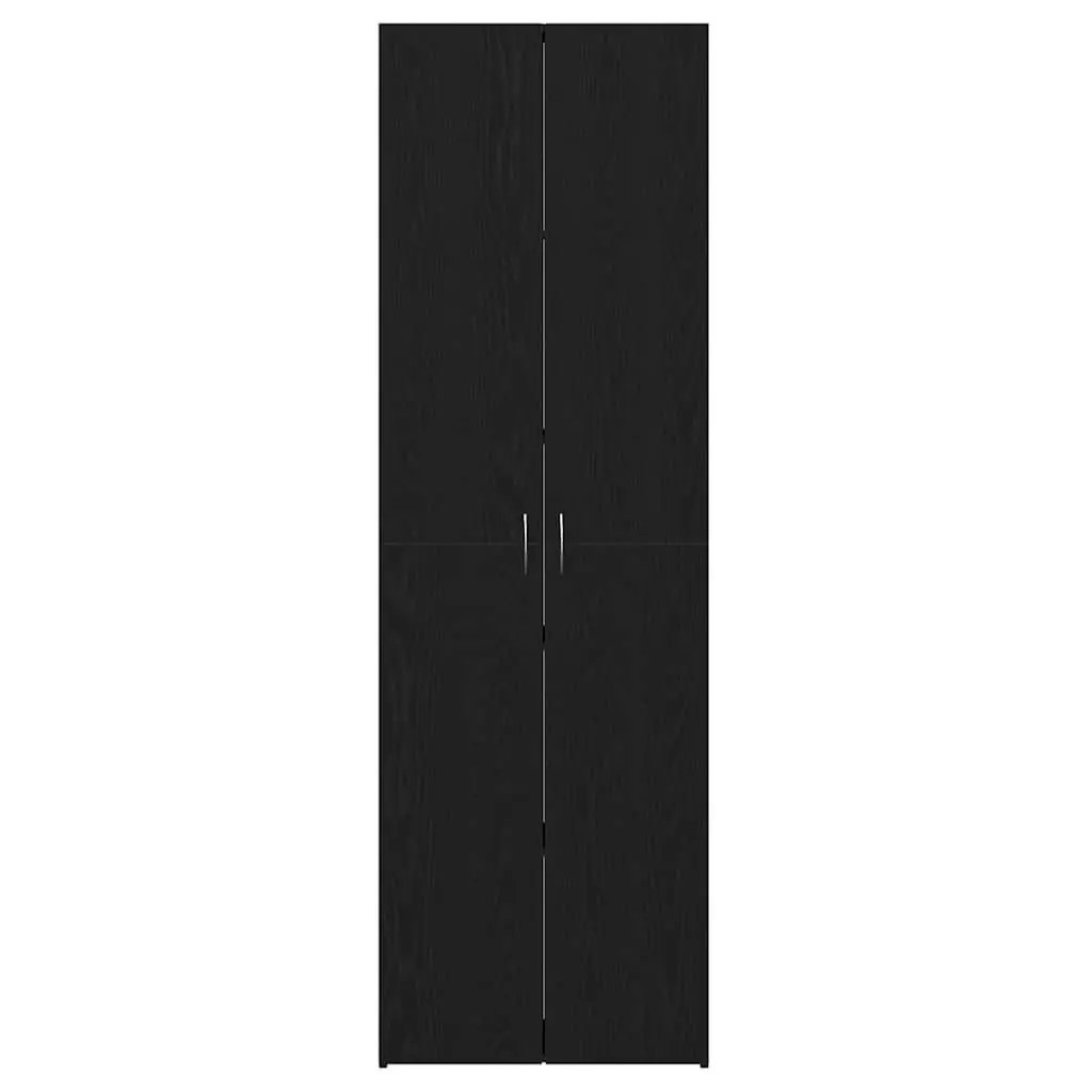 Filing Cabinet Engineered Wood 60 x 32 x 190 cm Black Storage Organizer Hinge Doors