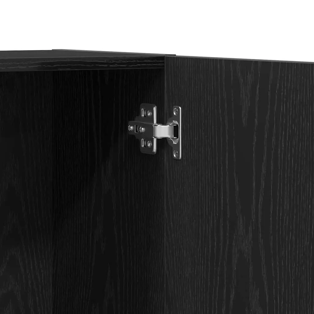 Filing Cabinet Engineered Wood 60 x 32 x 190 cm Black Storage Organizer Hinge Doors