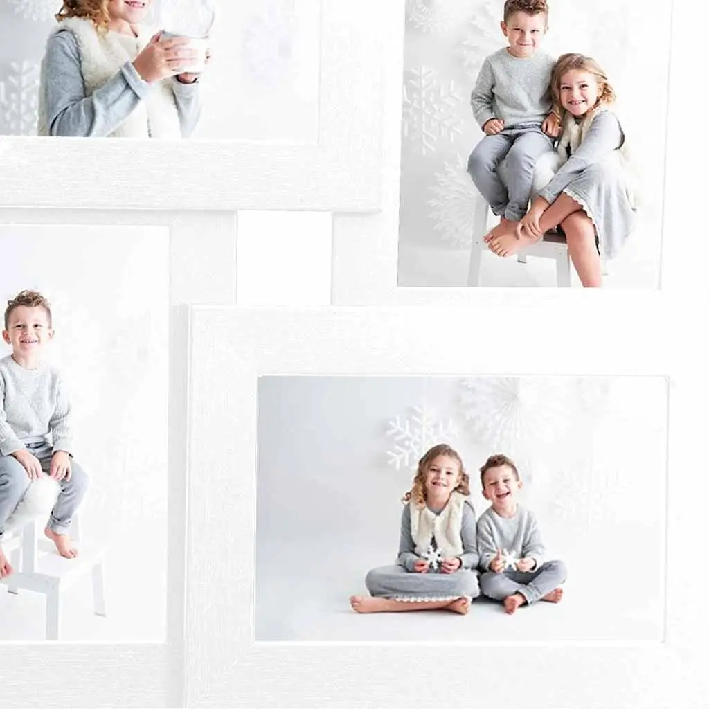 Collage Photo Frame White Hard PS MDF 4 Opening 13x18cm Picture Display