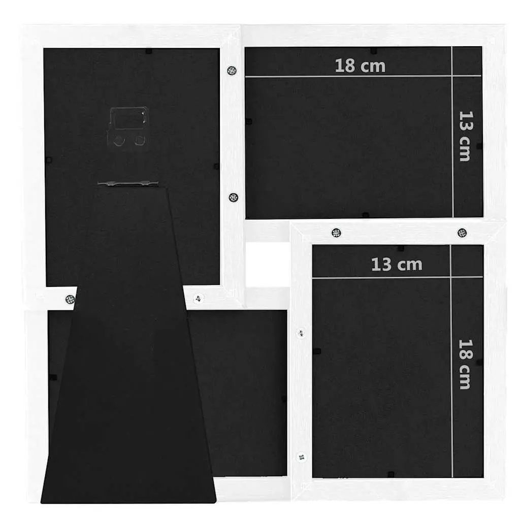 Collage Photo Frame White Hard PS MDF 4 Opening 13x18cm Picture Display