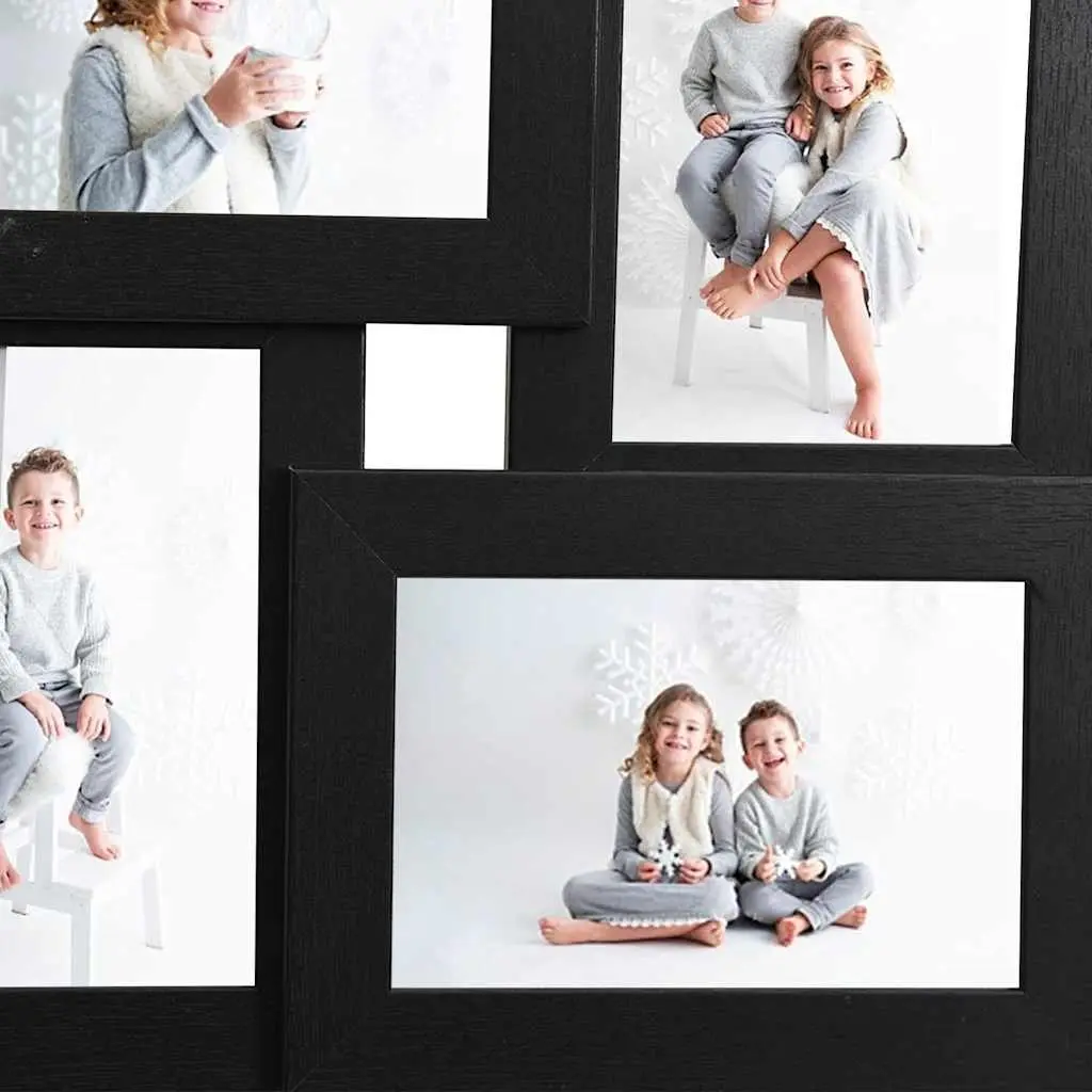 Collage Photo Frame Multi-Opening Hard PS 13x18 cm Black