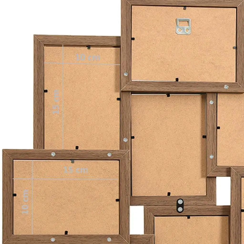 Collage Photo Frame MDF Light Brown 10 Piece Set Wall Display Home Decor Gallery