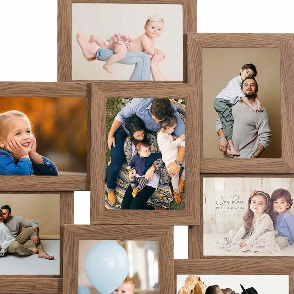 Collage Photo Frame Brown 13x18 cm 10 Piece Wall Display Home Decor