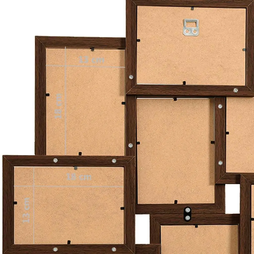 Collage Photo Frame 10 Piece Set 13x18cm Wall Gallery Display Dark Brown