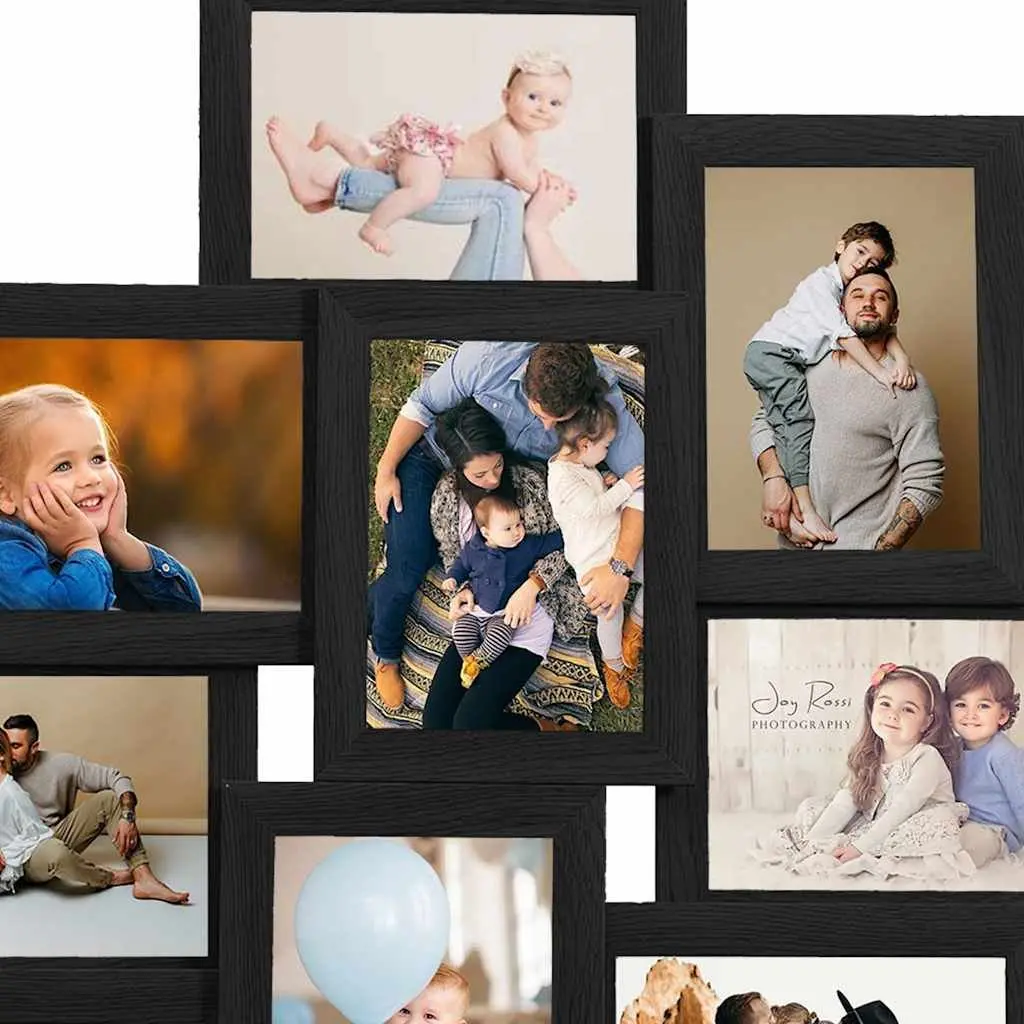 Collage Photo Frame Set PS Material 13x18 cm Black Wall Mounted Display