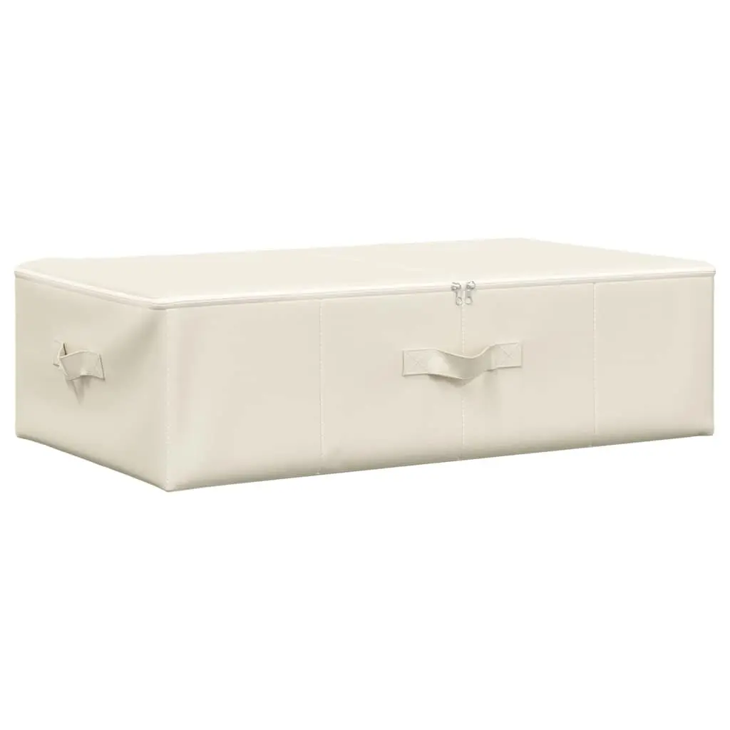 Storage Box Fabric Foldable Cream 70x40x18cm for Home Organisation and Bedroom Use
