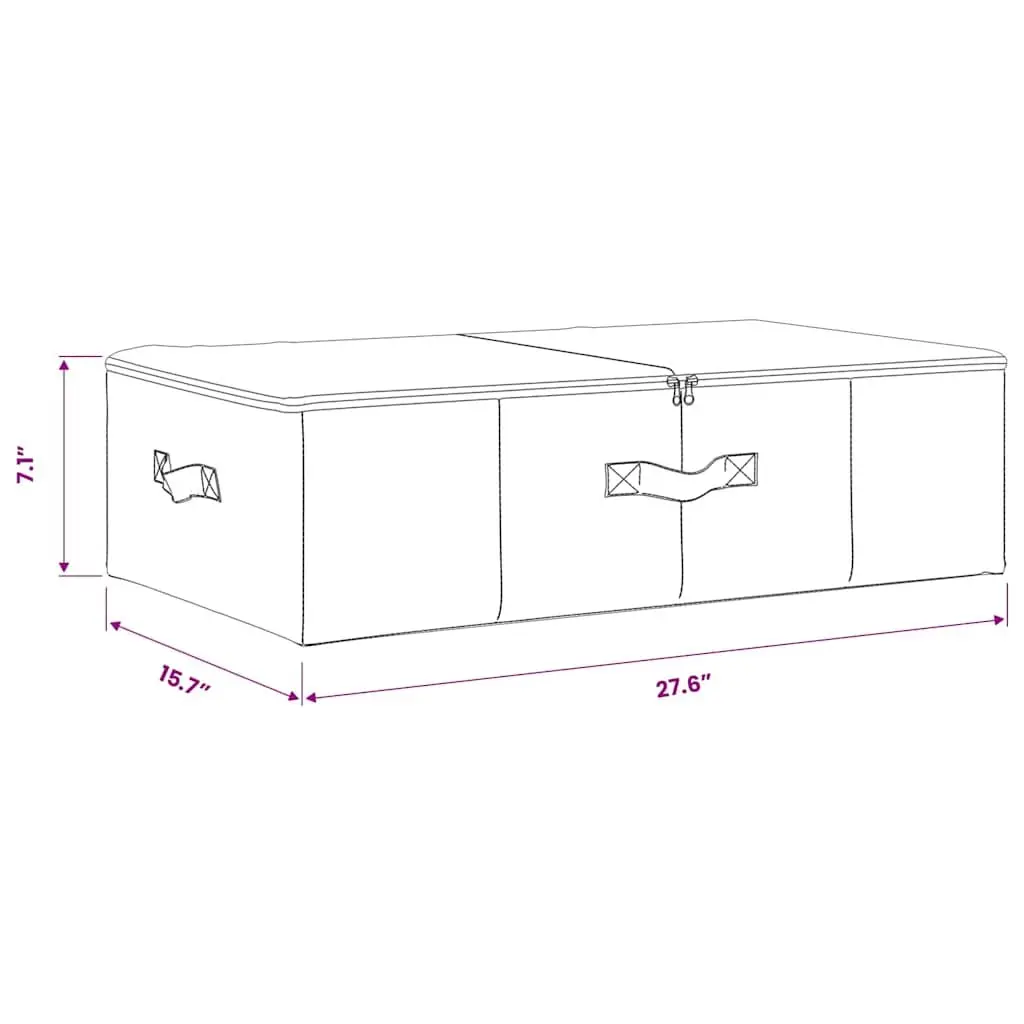 Storage Box Fabric Foldable Cream 70x40x18cm for Home Organisation and Bedroom Use
