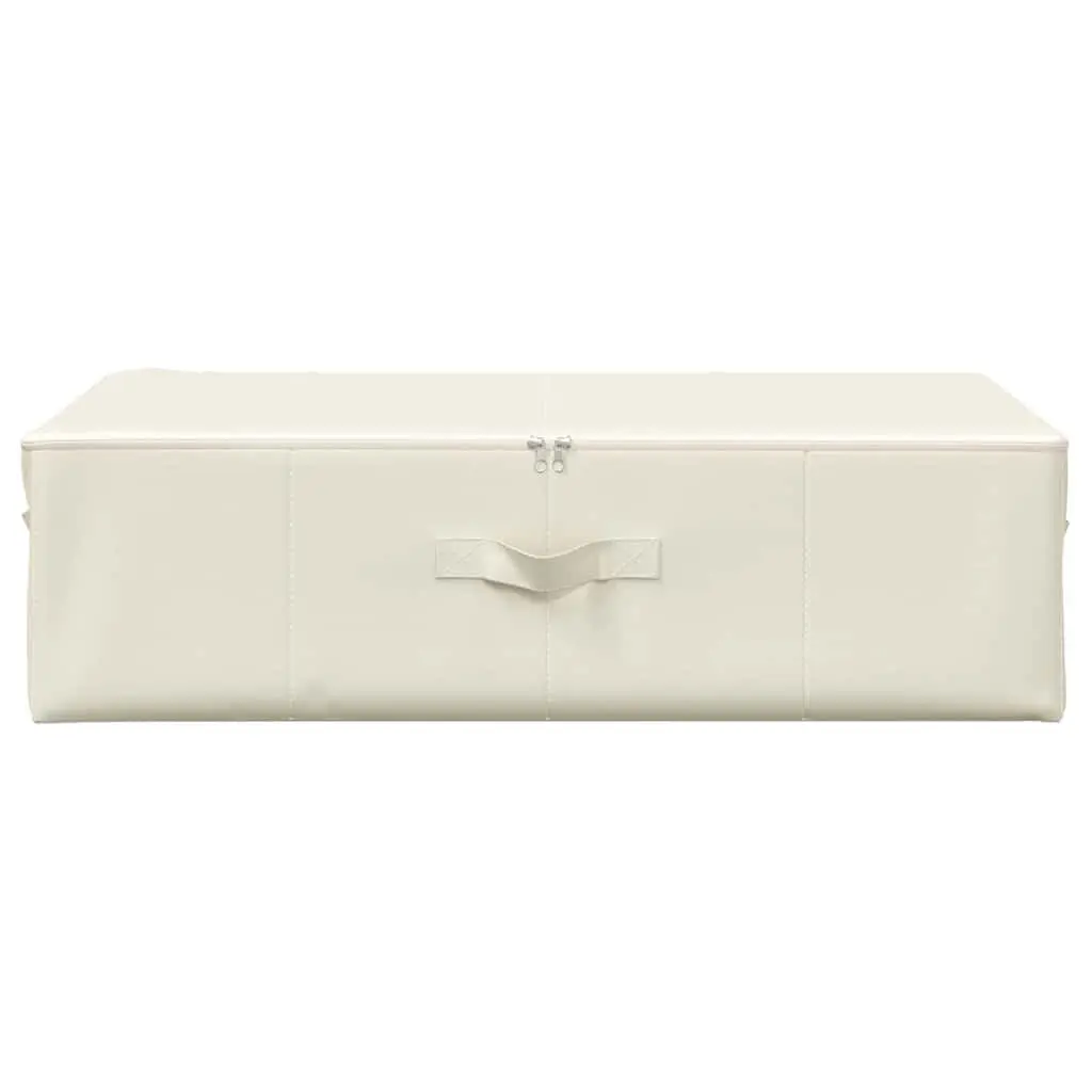 Storage Box Fabric Foldable Cream 70x40x18cm for Home Organisation and Bedroom Use