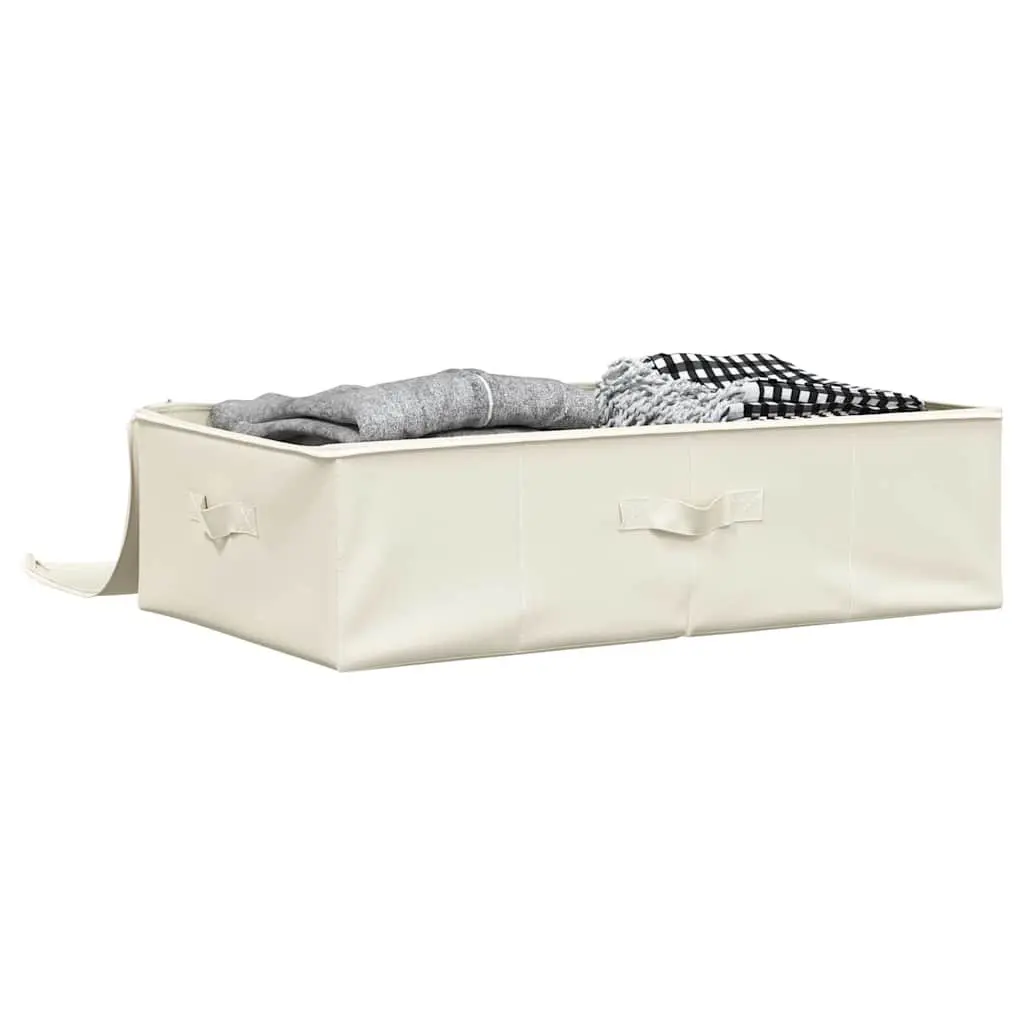 Storage Box Fabric Foldable Cream 70x40x18cm for Home Organisation and Bedroom Use