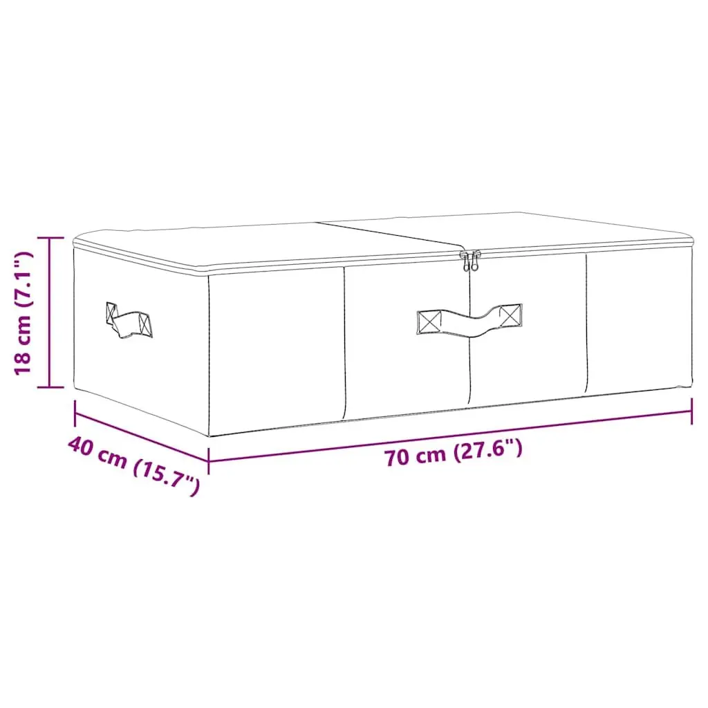 Storage Box Fabric Foldable Cream 70x40x18cm for Home Organisation and Bedroom Use