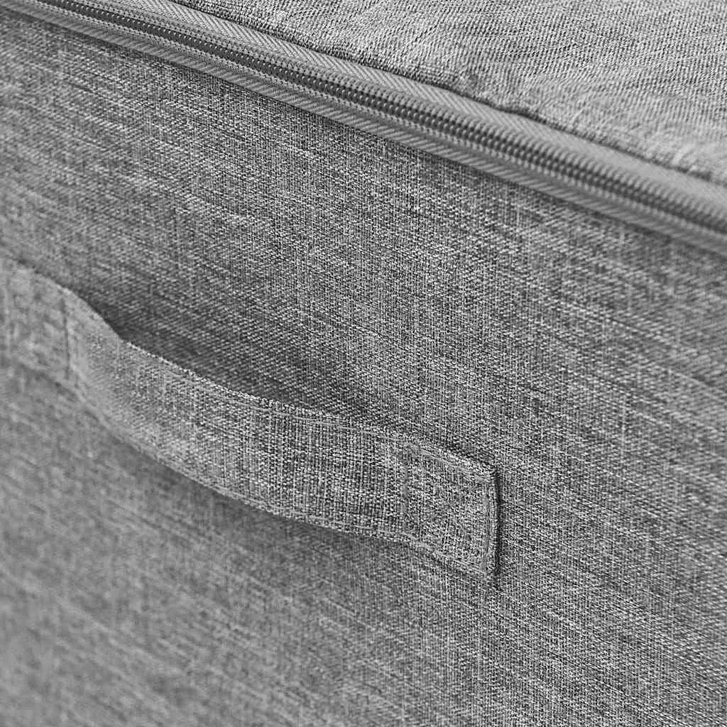 Fabric Storage Boxes Grey 43x34x23cm 2 Pieces Foldable Household Organiser