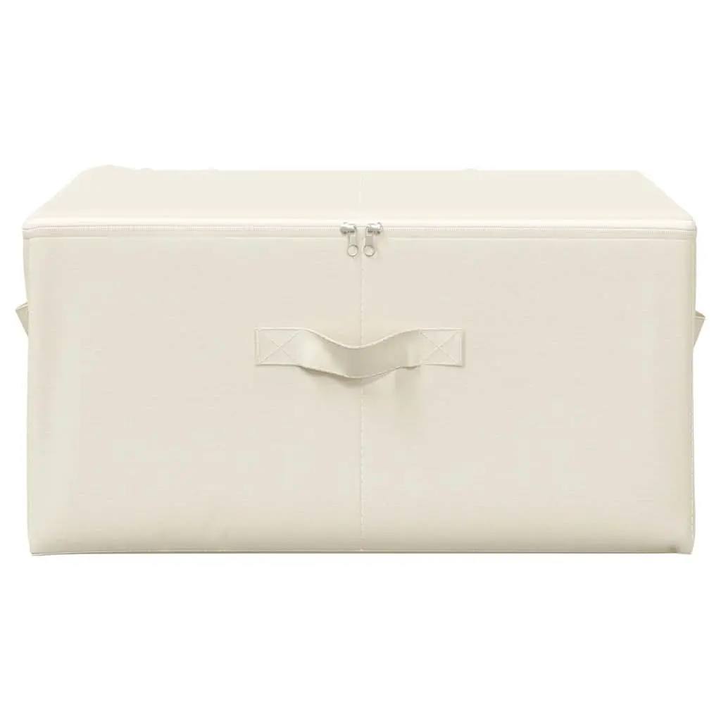 Foldable Storage Boxes 2 Pcs Durable Fabric Cream 43x34x23cm Household Organiser