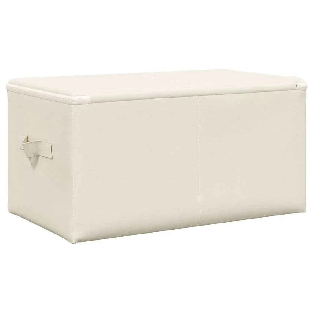 Foldable Storage Boxes 2 Pcs Durable Fabric Cream 43x34x23cm Household Organiser