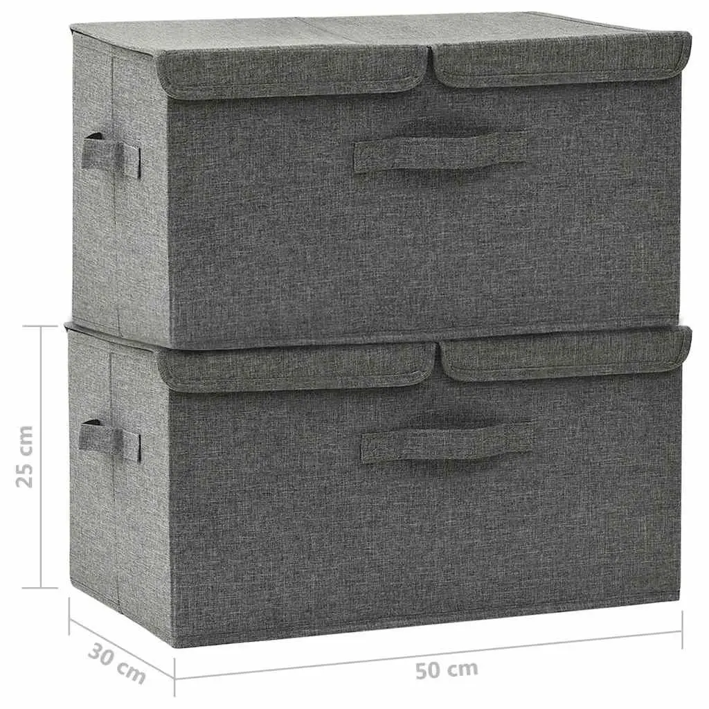Storage Boxes Non-Woven Fabric Anthracite 2 Compartment Folding with Handle