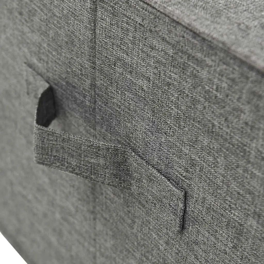 Storage Boxes Non-Woven Fabric Anthracite 2 Compartment Folding with Handle
