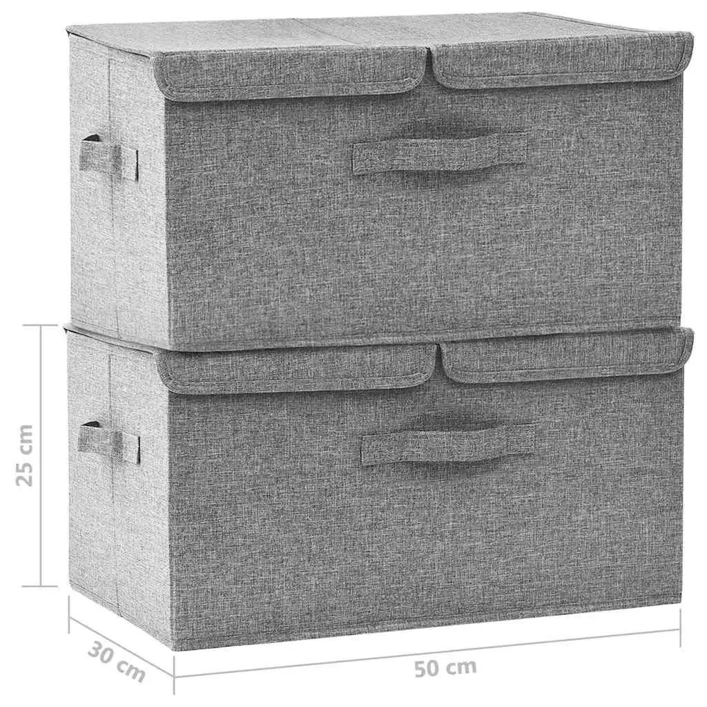 Storage Boxes Non-Woven Fabric 2 Compartments Grey Foldable Home Organiser