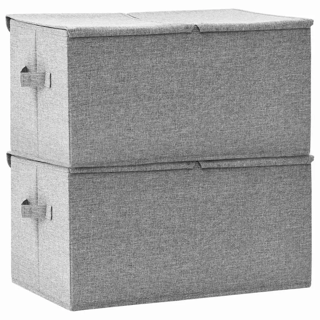 Storage Boxes Non-Woven Fabric 2 Compartments Grey Foldable Home Organiser