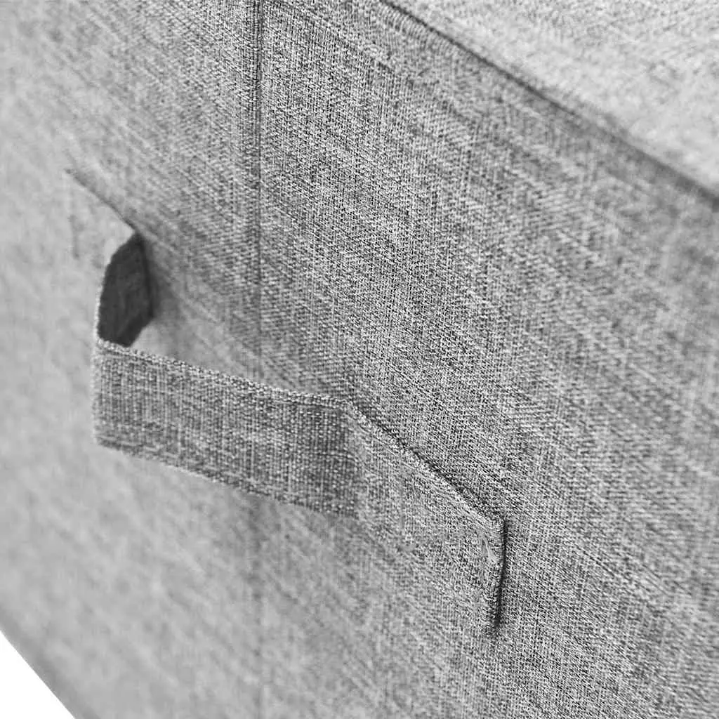 Storage Boxes Non-Woven Fabric 2 Compartments Grey Foldable Home Organiser