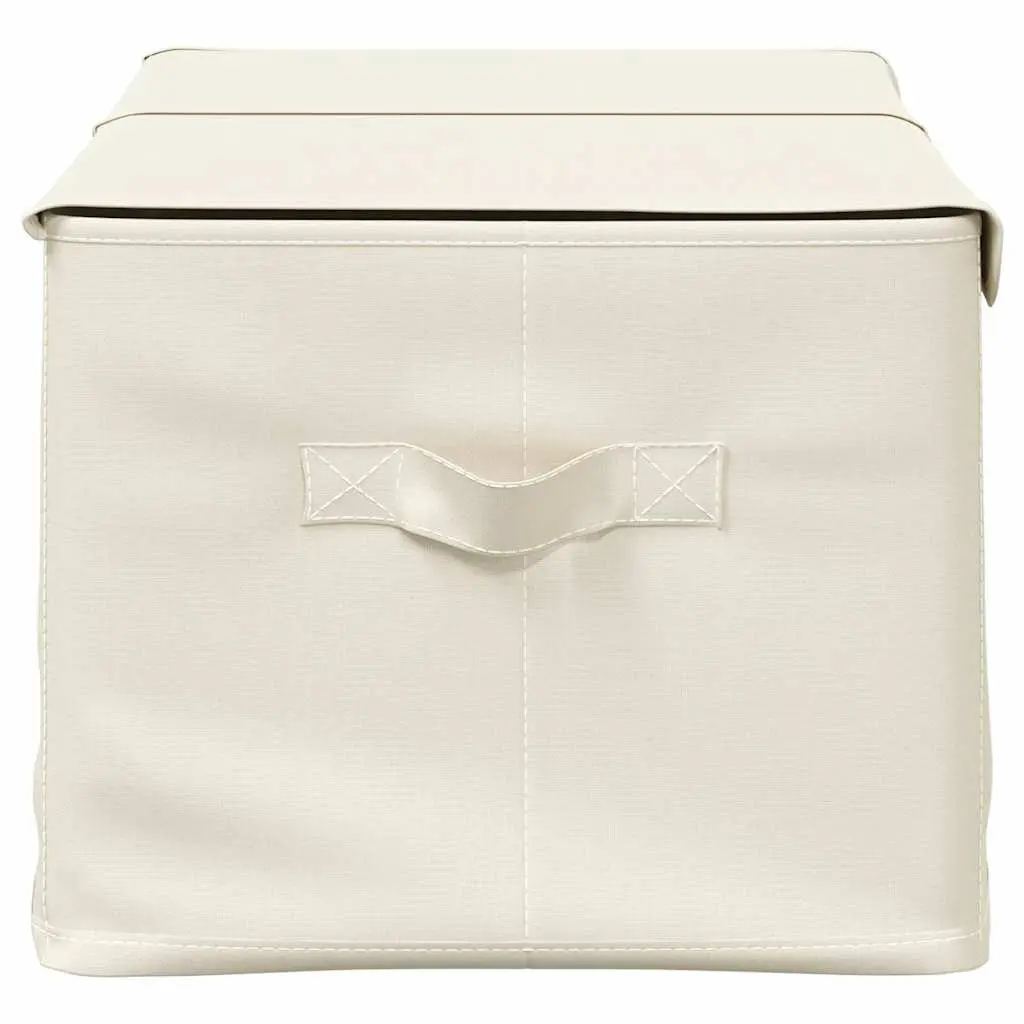Cream Fabric Storage Boxes for Home Use, Set of 2