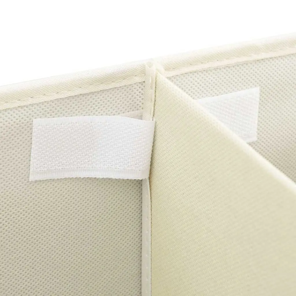 Cream Fabric Storage Boxes for Home Use, Set of 2