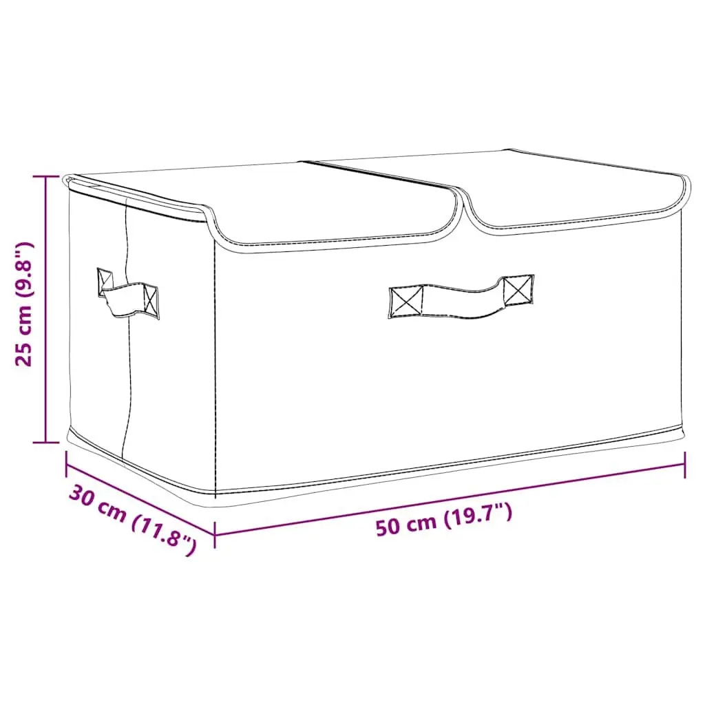 Cream Fabric Storage Boxes for Home Use, Set of 2