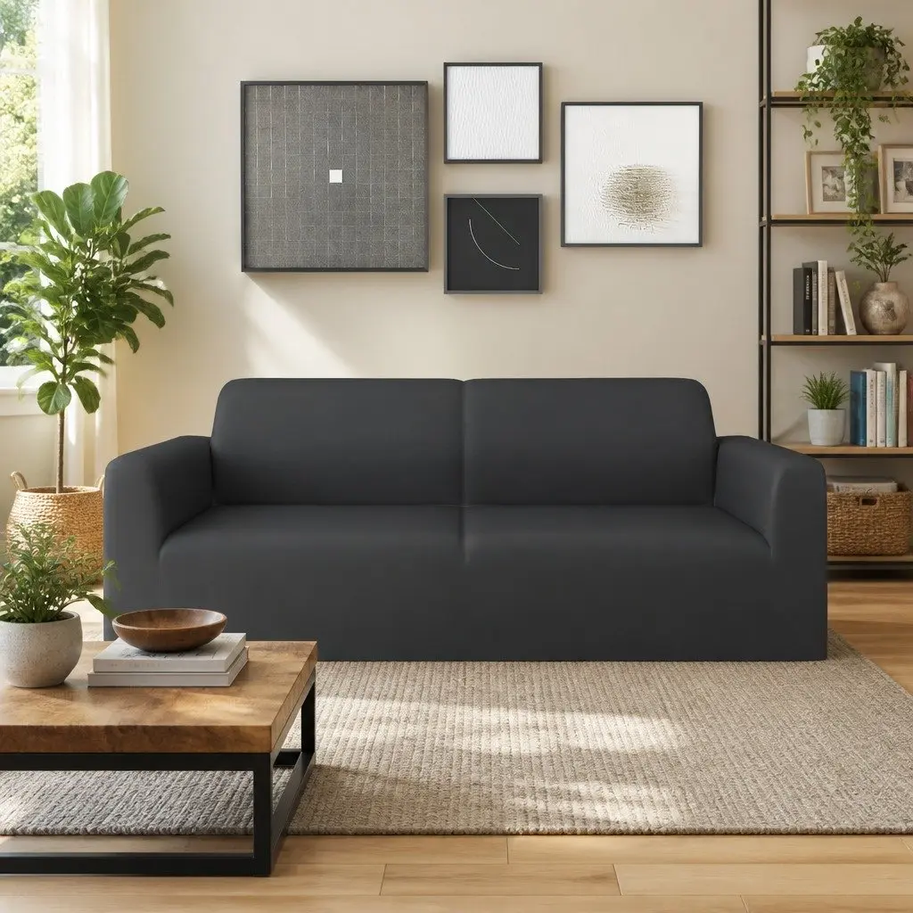Slipcover for 2-Seater Couch in Anthracite