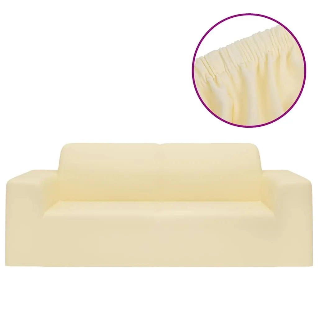 2-Seater Slipcover Polyester Jersey Cream