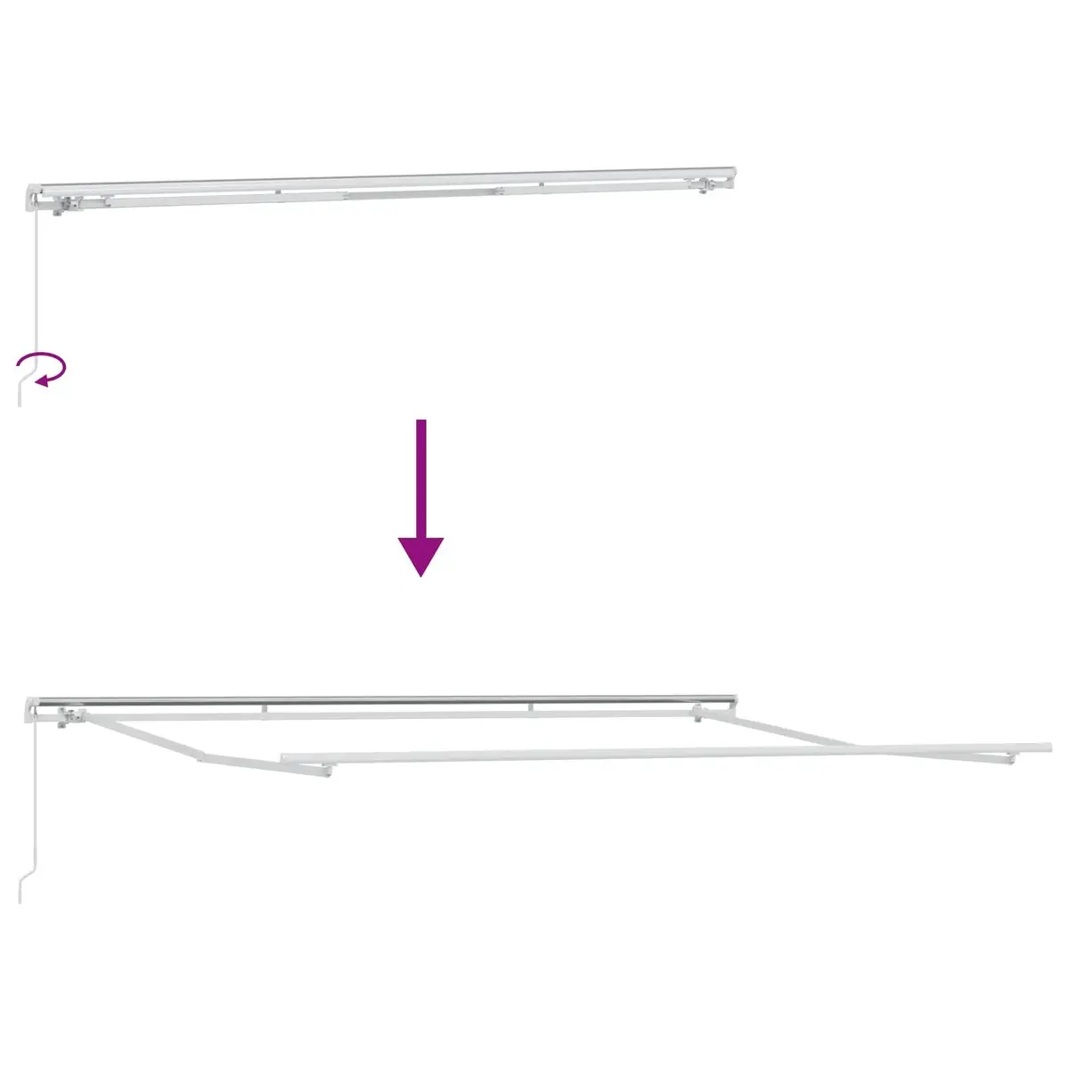 Retractable Awning Manual Crank 400 x 300cm Beige Weather-resistant Fabric Powder-coated Aluminium