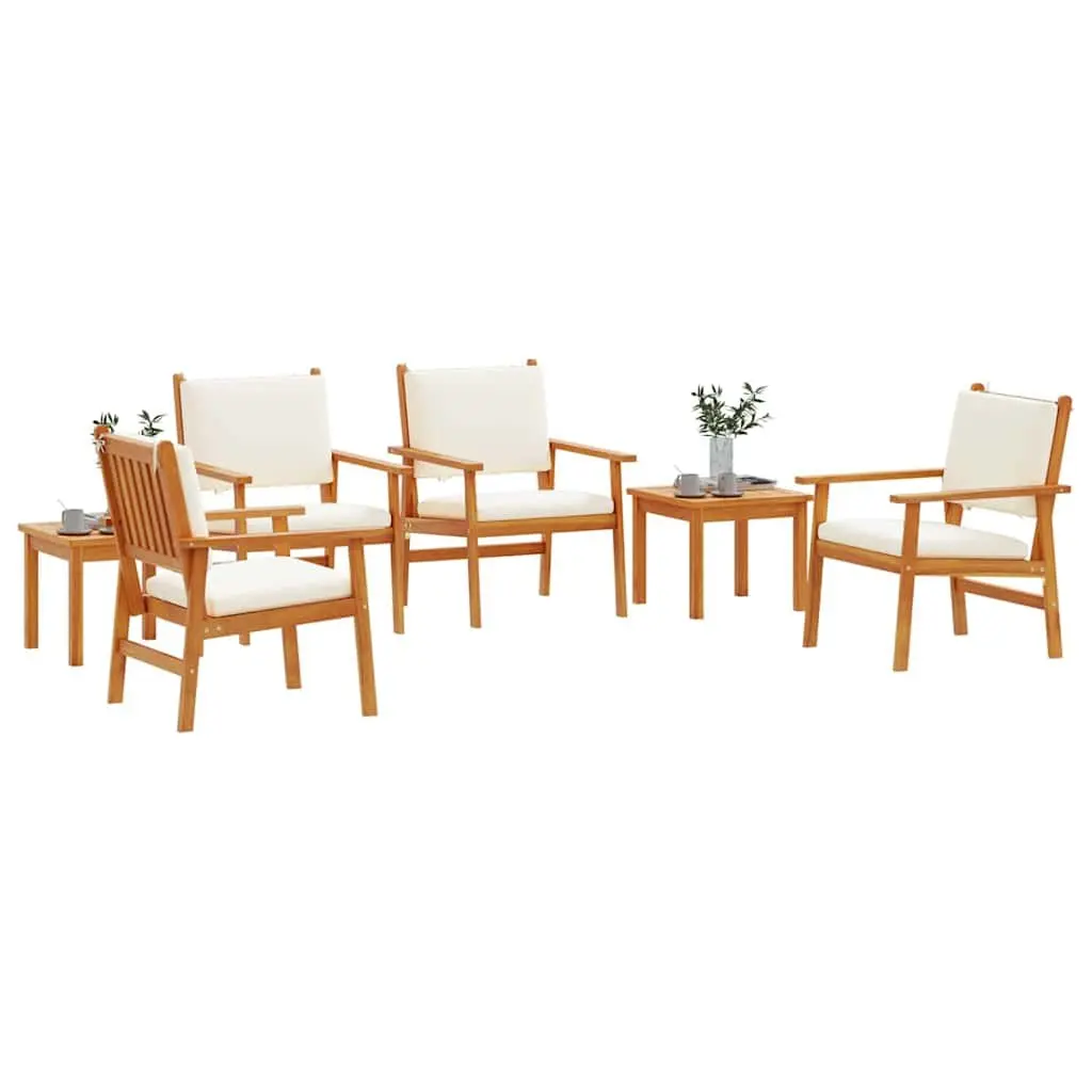 Outdoor Garden Sofa Set Solid Acacia Wood 6 Piece Brown Seating Lounge Patio