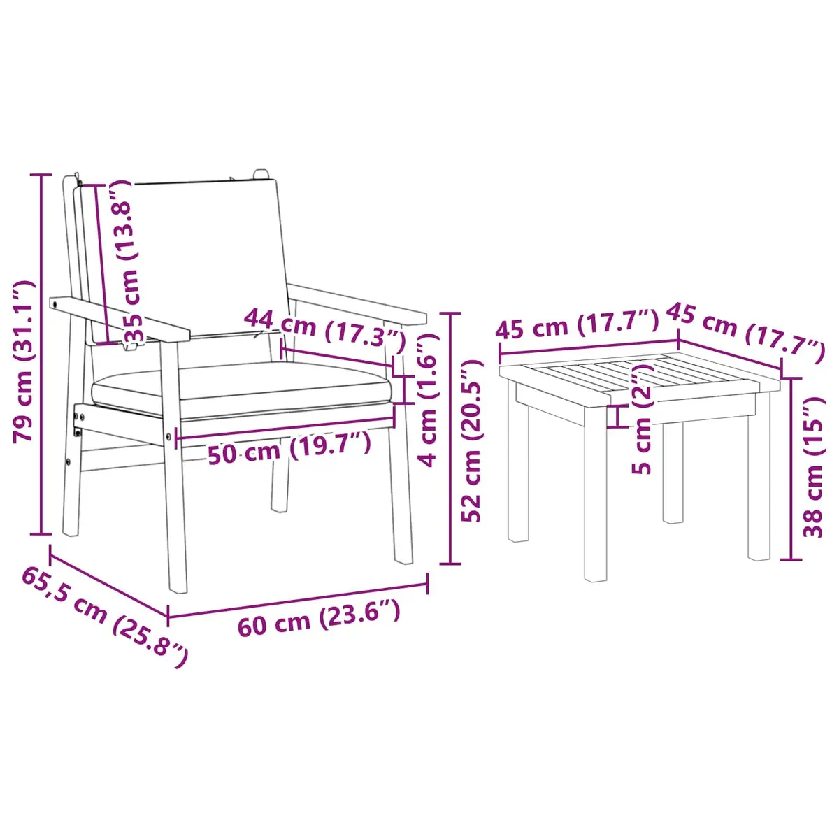 Outdoor Garden Sofa Set Solid Acacia Wood 6 Piece Brown Seating Lounge Patio