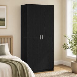 Functional Black Wardrobe for Any Room - 80 x 50.5 x 180 cm