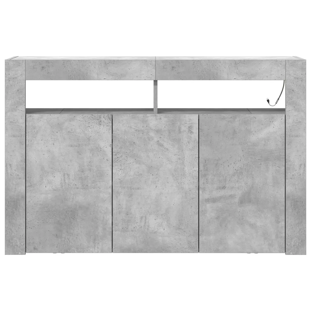 Modern Sideboard Grey Engineered Wood Storage Cabinet with RGB LED Lighting