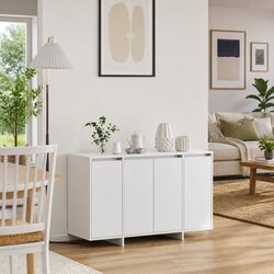 Versatile White Sideboard for Living and Dining Areas