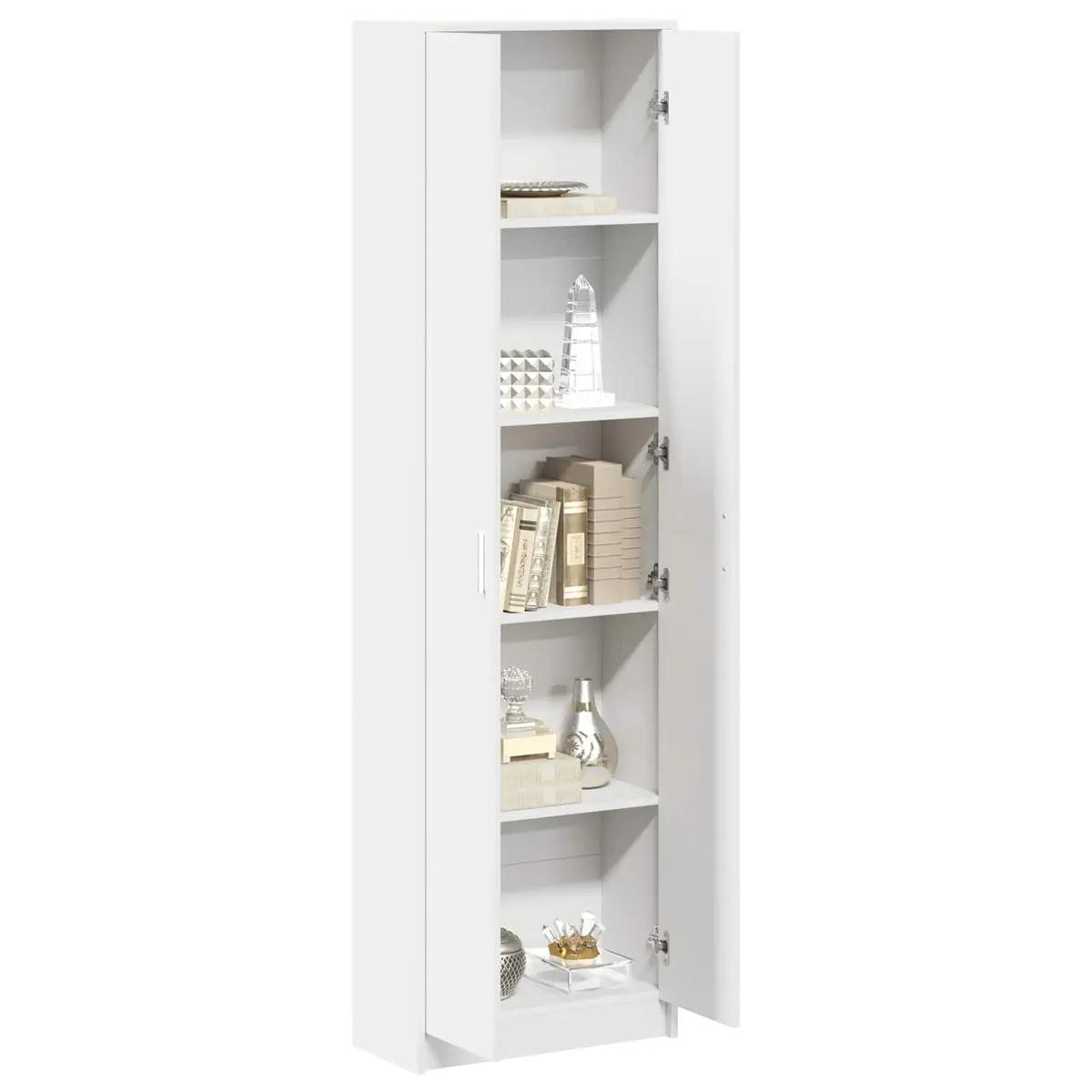 White Wardrobe with Easy Access Hinge Doors 55x25x189cm