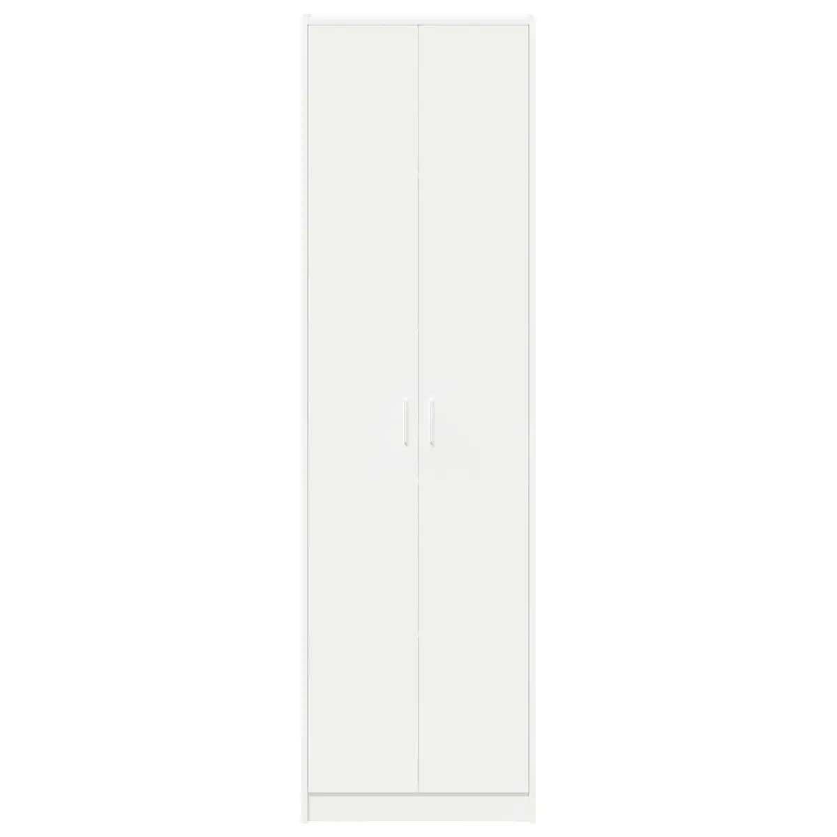 White Wardrobe with Easy Access Hinge Doors 55x25x189cm