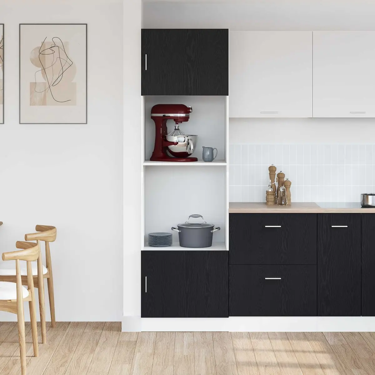 Hanging Cabinet Engineered Wood Black Oak 60x57x207cm