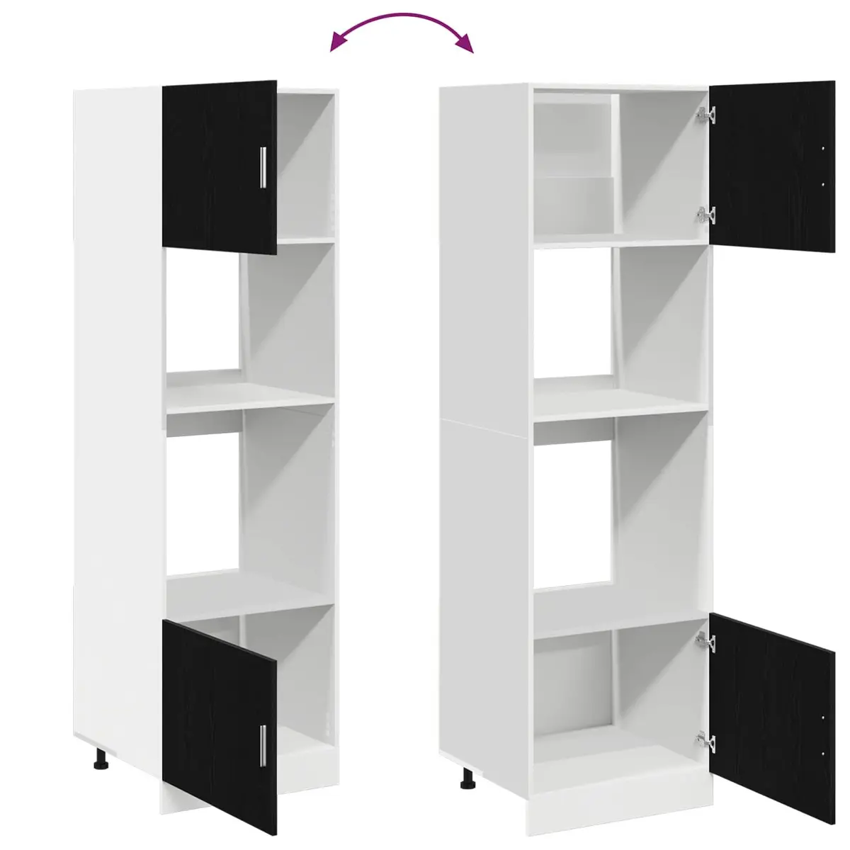 Hanging Cabinet Engineered Wood Black Oak 60x57x207cm