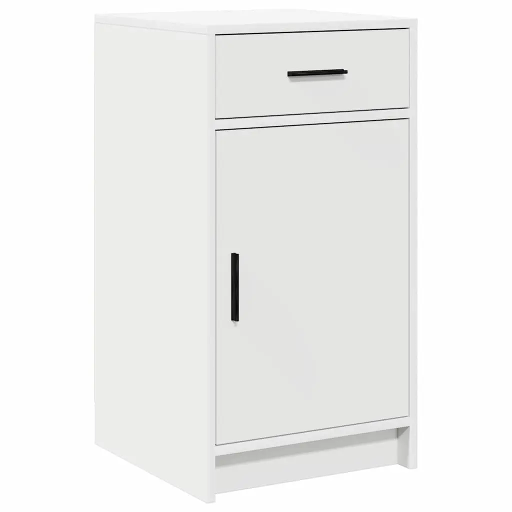 Dressing Table with Mirror LED Lights Engineered Wood 2 Piece White Bedroom Vanity Unit