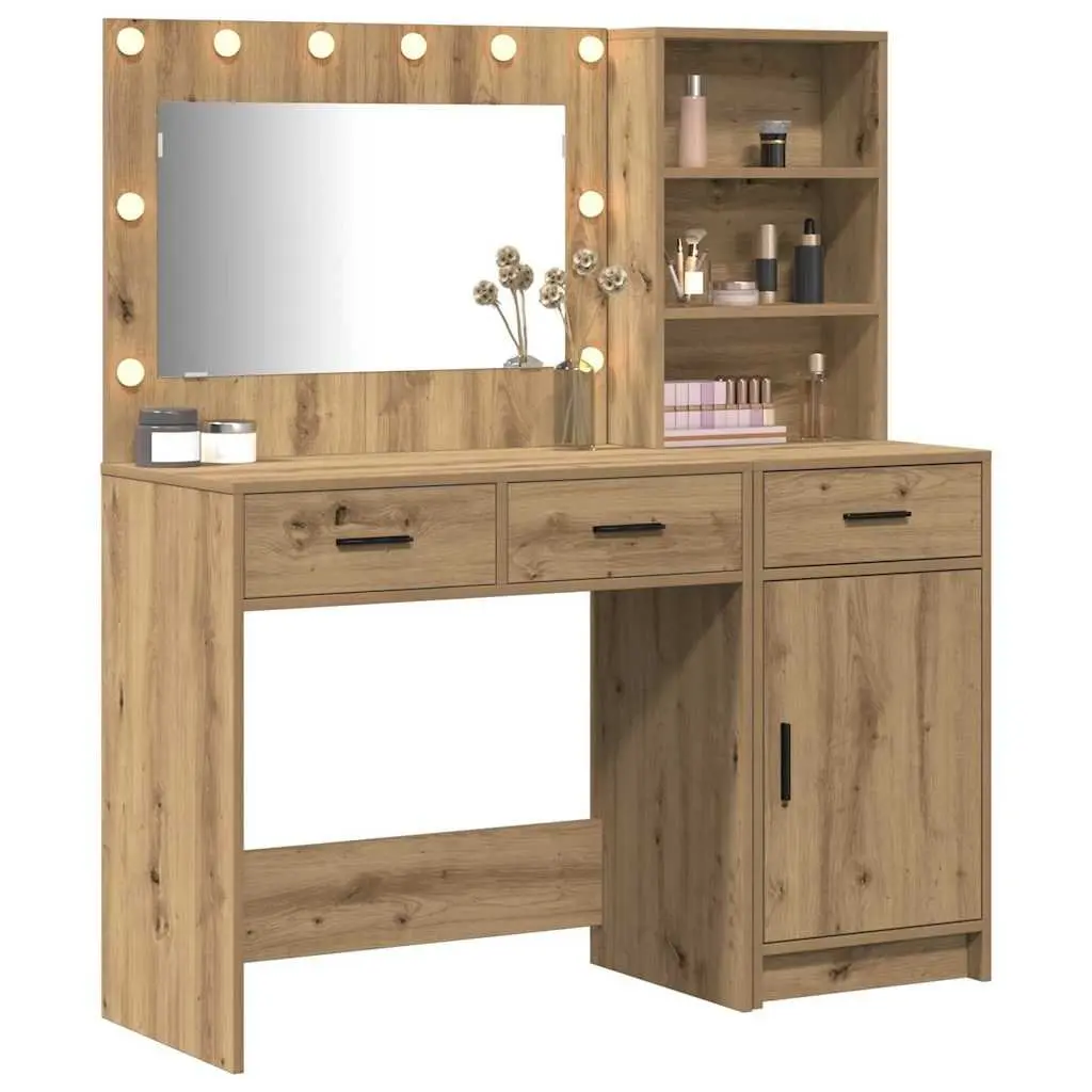 Dressing Table Engineered Wood 2 Piece Brown