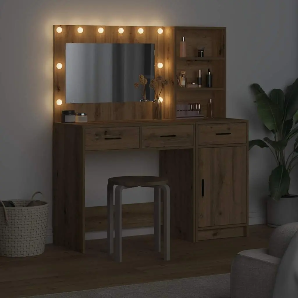 Dressing Table Engineered Wood 2 Piece Brown