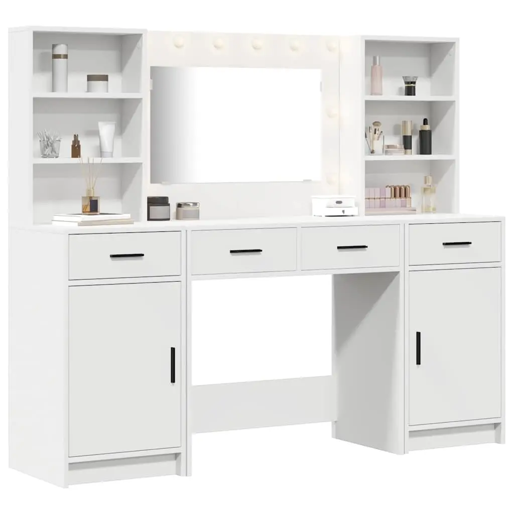 White Dressing Table with LED Lighting