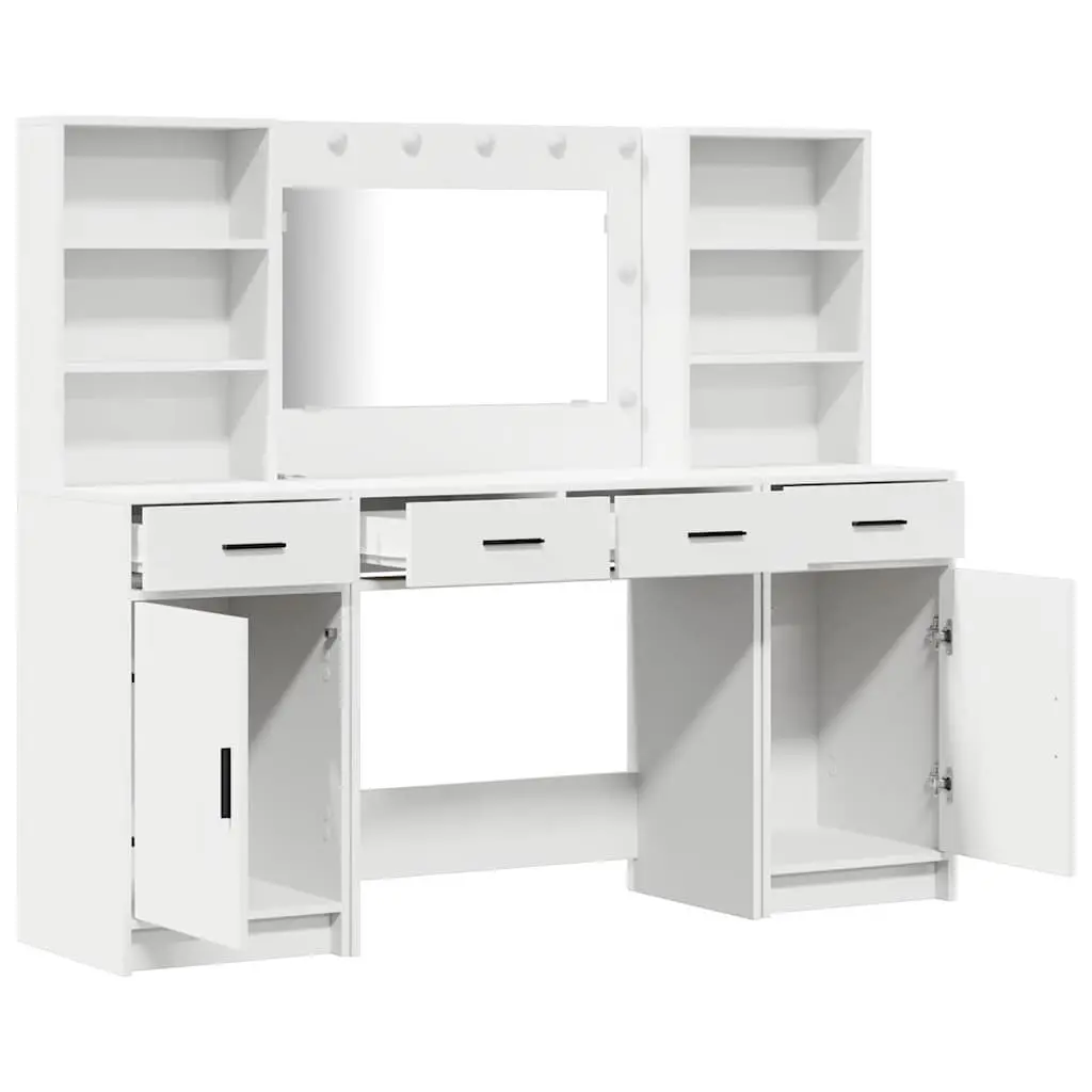 White Dressing Table with LED Lighting