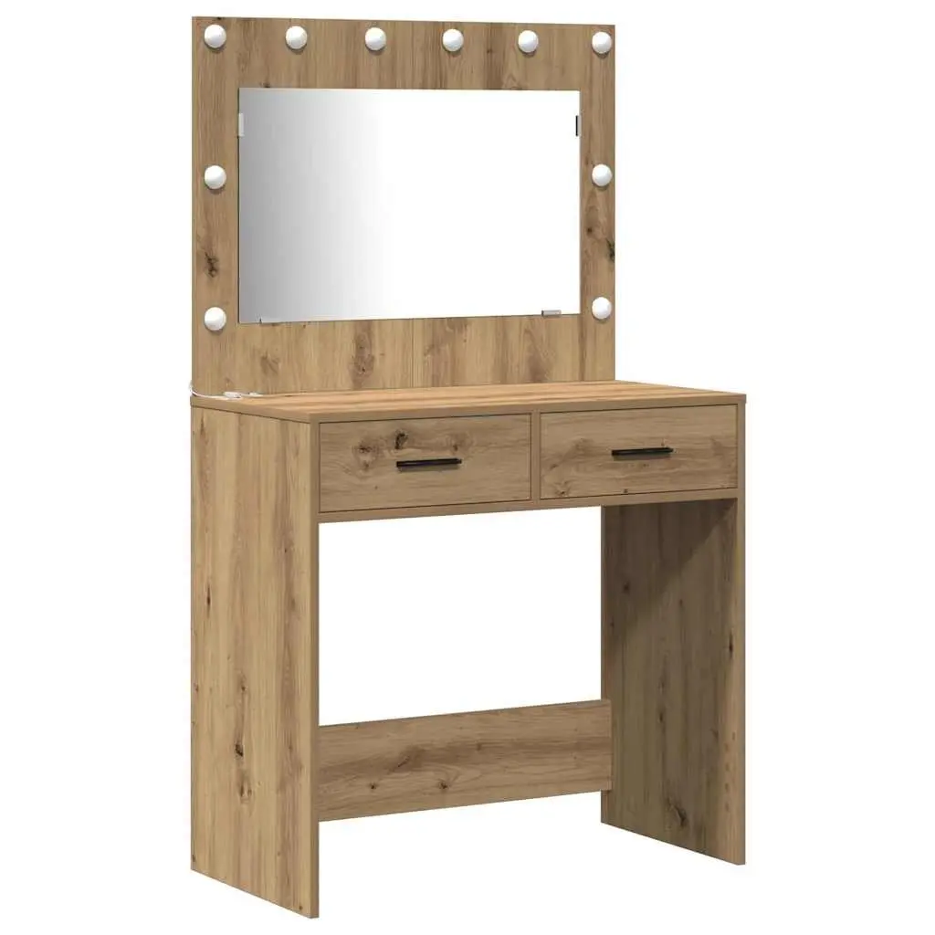 Dressing Table Set Engineered Wood 135 cm Brown Acrylic 3 Piece