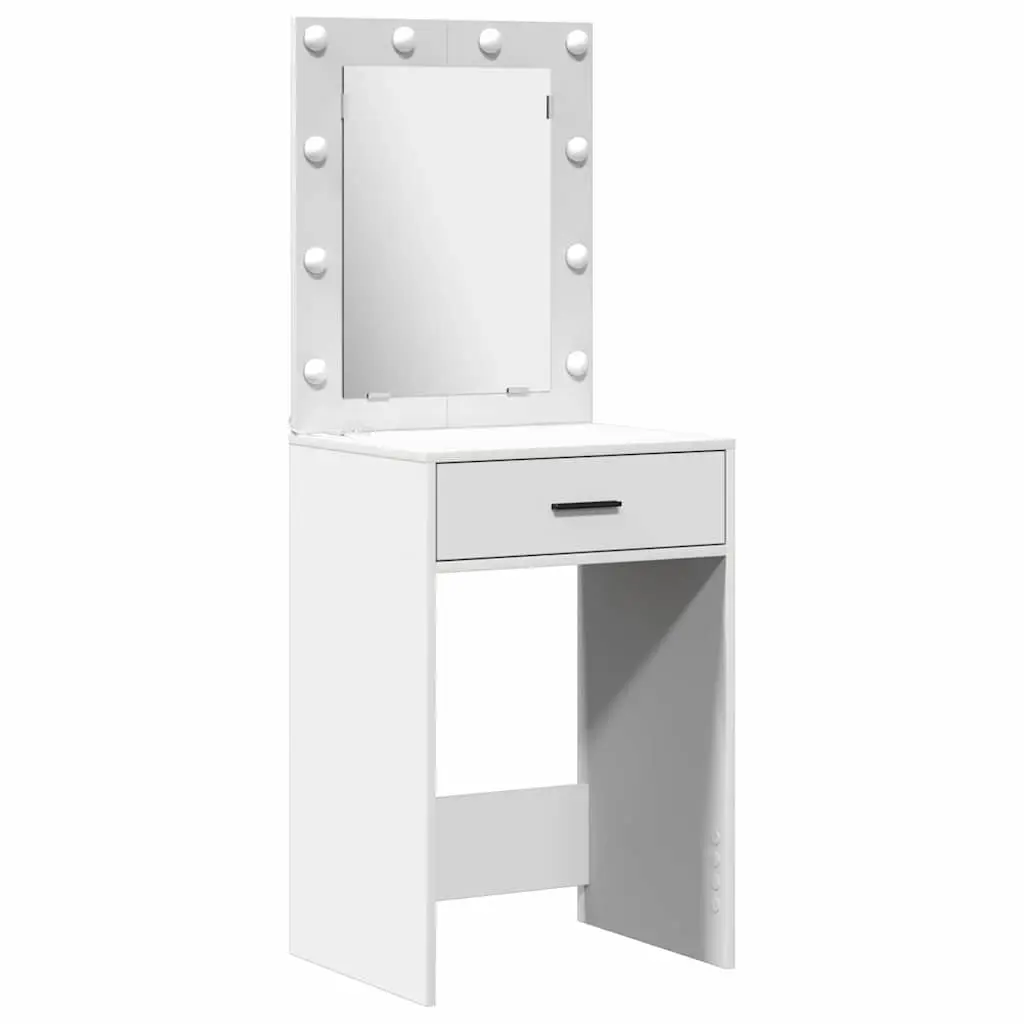 Dressing Table Set with LED Mirror 3 Piece White Bedroom Vanity Storage Drawers