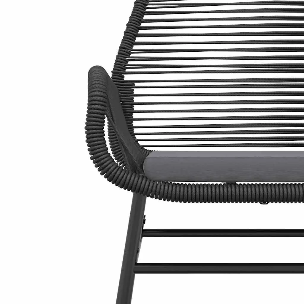 Garden Dining Set Black PE Rattan 5 Piece Patio Furniture with Cushions Tempered Glass