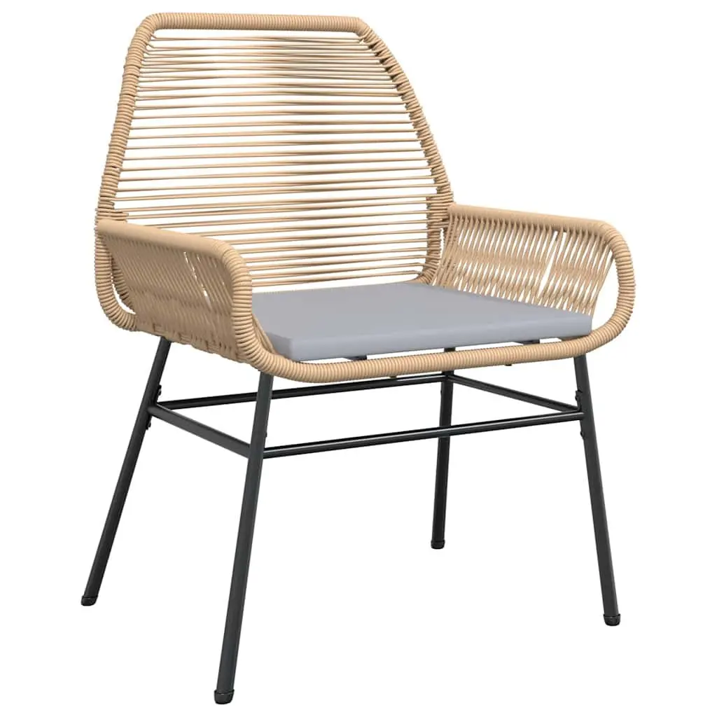 5 Piece Outdoor Dining Set Brown PE Rattan Patio Furniture with Cushions and Tempered Glass Table