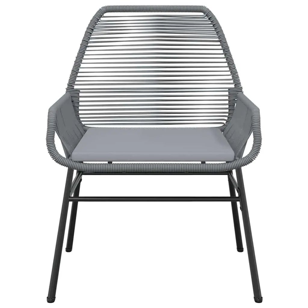 Garden Dining Set PE Rattan Frame Tempered Glass Table 5 Piece Outdoor Furniture Grey